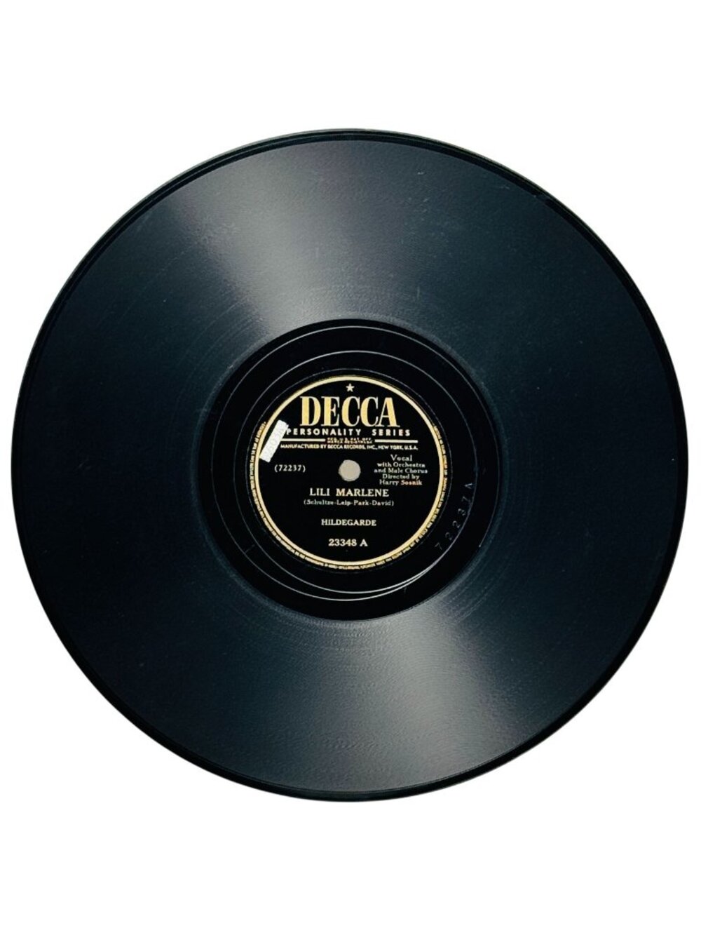 Hildegarde Lili Marlene / My Heart Sings 10in Shellac 78 RPM Record Decca 23348